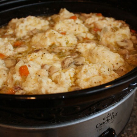 Crock Pot chicken and dumpling recipe. THis is so good we make it for weeknight family dinner all the time.