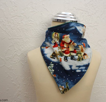 Holiday handkerchief scarf 10 minute tutorial