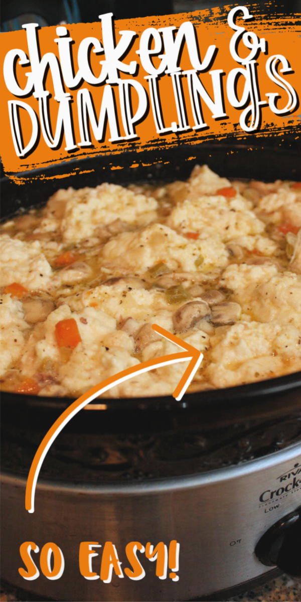 The BEST Chicken and Dumplings recipe for the slow cooker or crock pot. SO SO good and easy. Perfect for weeknight dinners