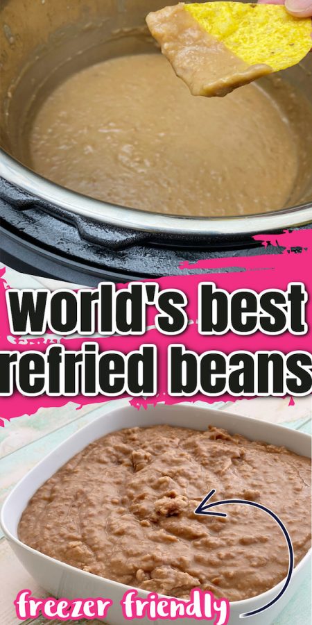 refried beans in instant pot and square bowl