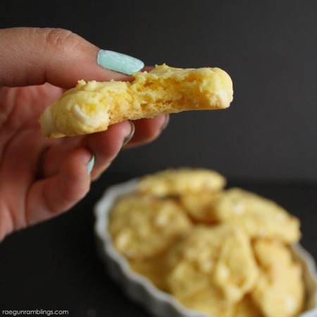 Love these quick and easy lemon white chocolate chip cookies. Great 4 ingredient dessert recipe