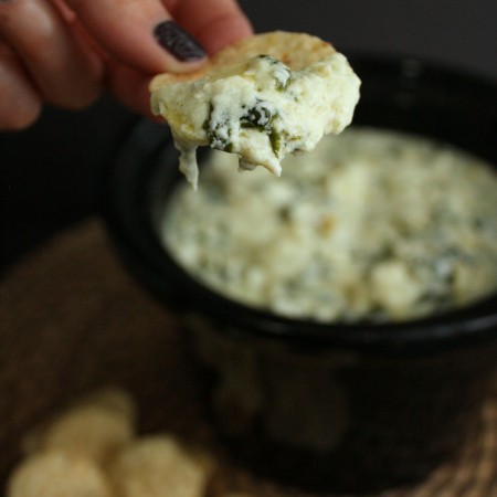 The best spinach and artichoke dip recipe I have ever had. Only takes 15 minutes and the recipe is crock pot friendly (but does not require a slow cooker)