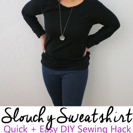 great diy slouchy sweatshirt sewing hack