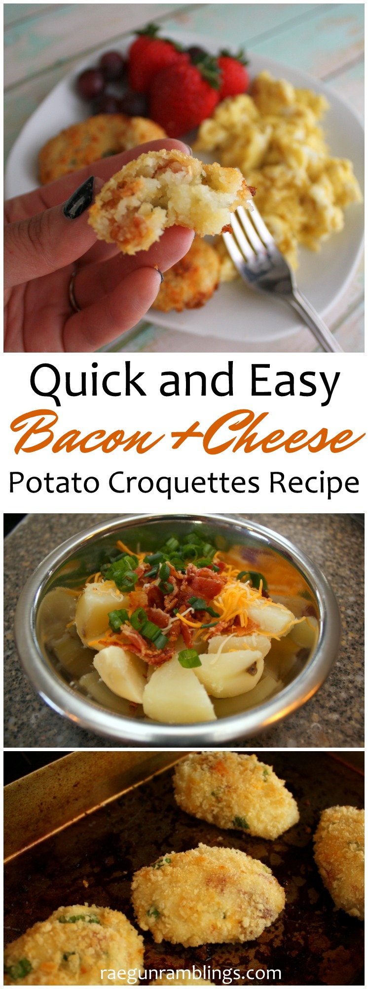 Our new go to brunch recipe potato cheese and bacon croquettes. Freeze great too