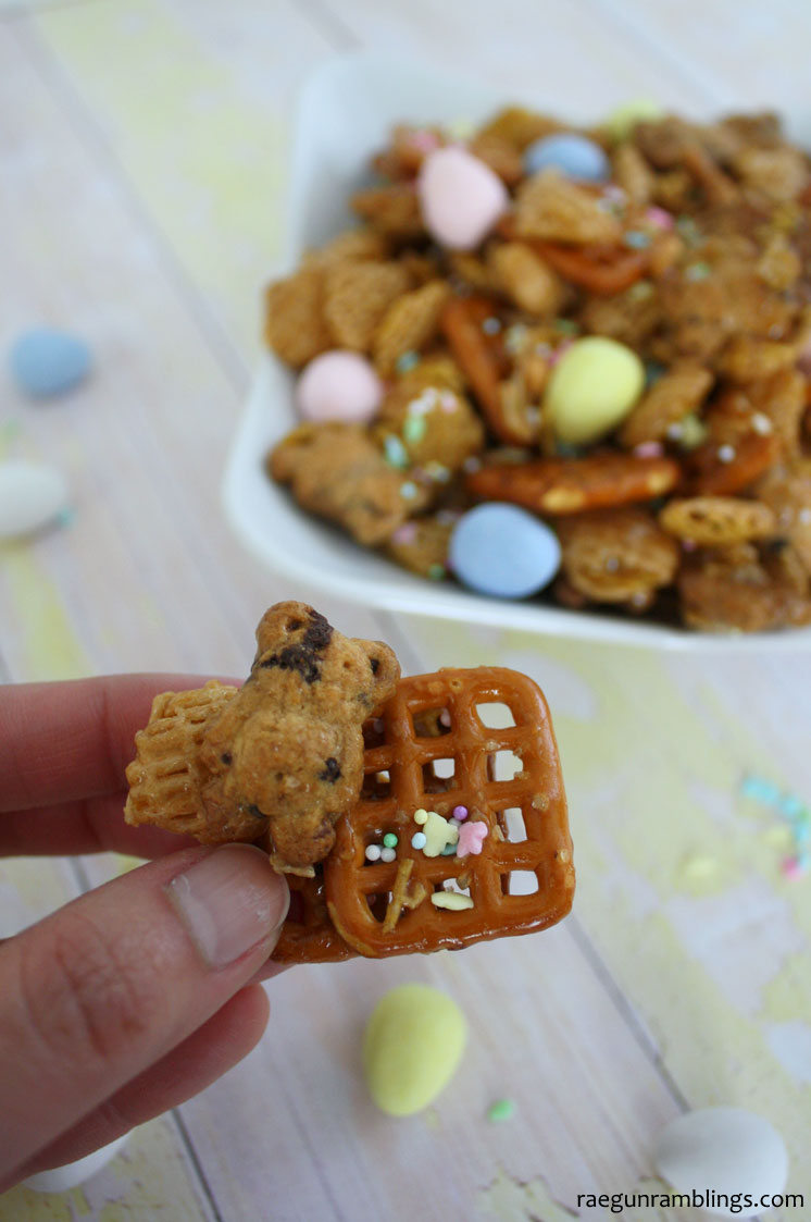 Made this last week SO good. Love the Cadbury mini eggs but would be just as good as an any time snack mix recipe without.