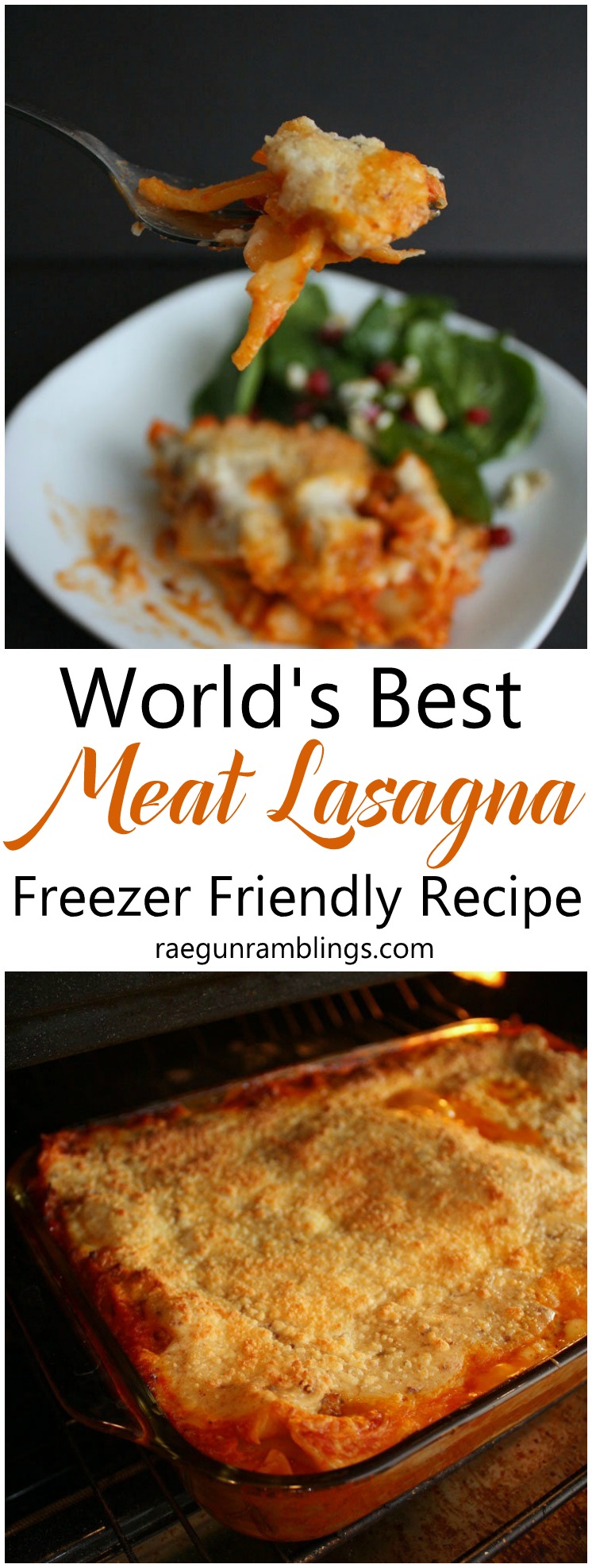 Hands down the best lasagna recipe. Already made it twice and it freezes nicely for an easy weeknight dinner of meat lasagna.