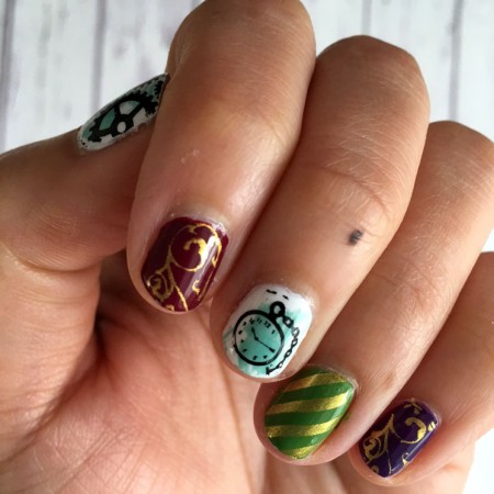 Amazing Alice through the looking glass inspired nail art. Full tutorial and instructions.
