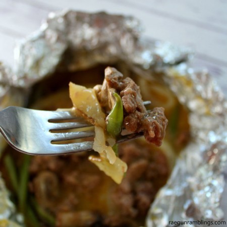 classic hobo dinner. foil packet recipe great for camping