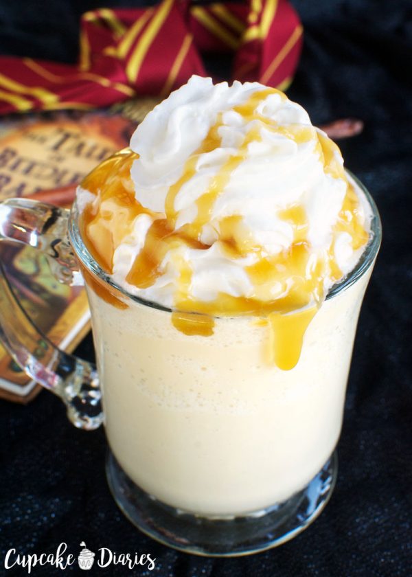 Harry Potter inspired non-alcoholic butterbeer freeze recipe. Super easy and delicious dessert or treat idea.
