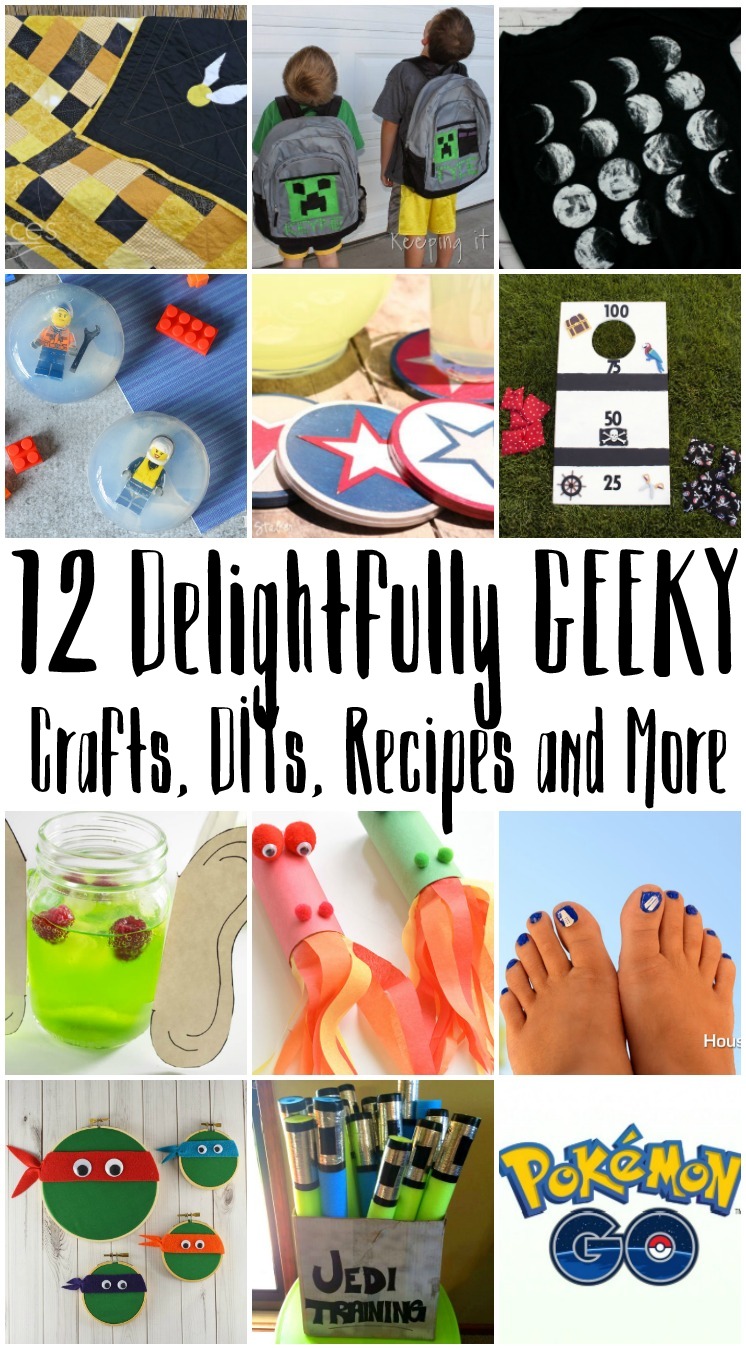 Great Geeky crafts, DIYs, recipes and more. From Harry Potter to Pokemon Go and Doctor Who there's something for all nerds.