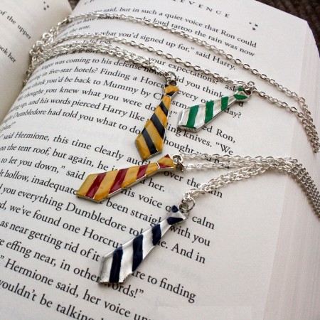 Subtle and cute Hogwarts house neck tie necklaces