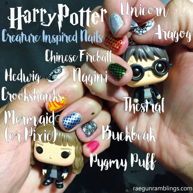 How awesome Harry Potter creatures inspired nail stamping tutorial