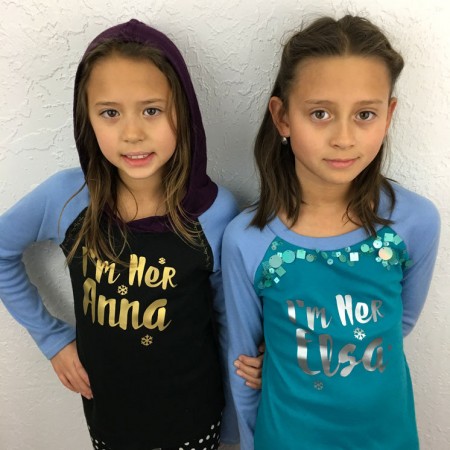 DIY Elsa and Anna Frozen shirts