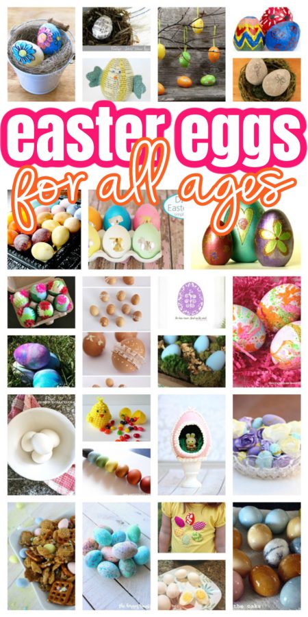 boxes of decorated Easter eggs