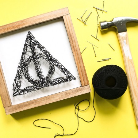 Deathly Hallows String Art-DIY Harry Potter craft