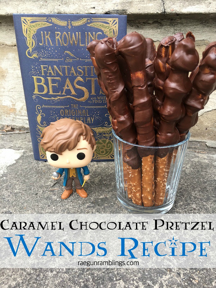 easiest caramel chocolate pretzel wands recipe harry potter