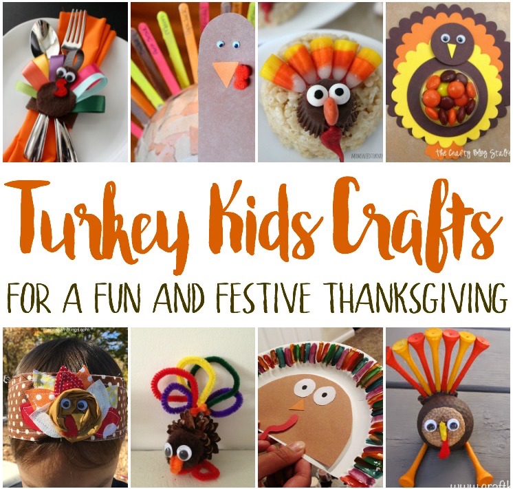DIY turkey kids crafts perfect for thanksgiving