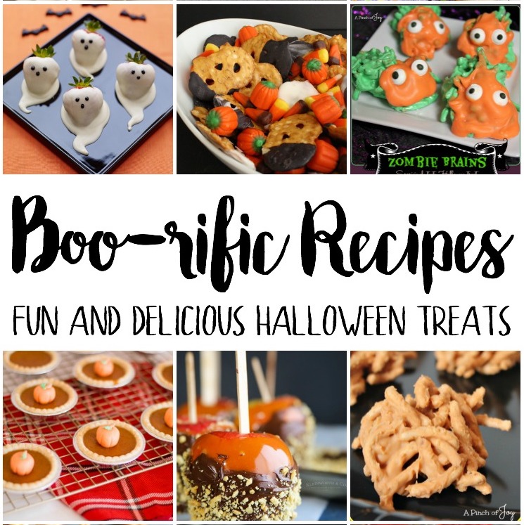 Collage of halloween treats