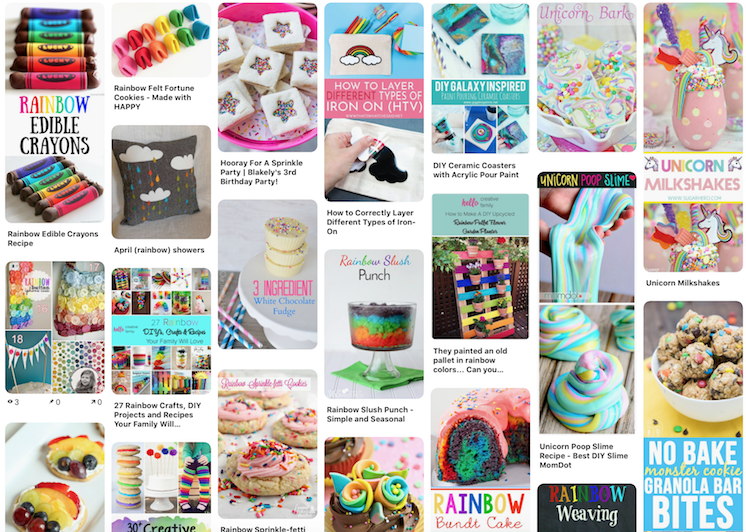 rainbow pinterest board