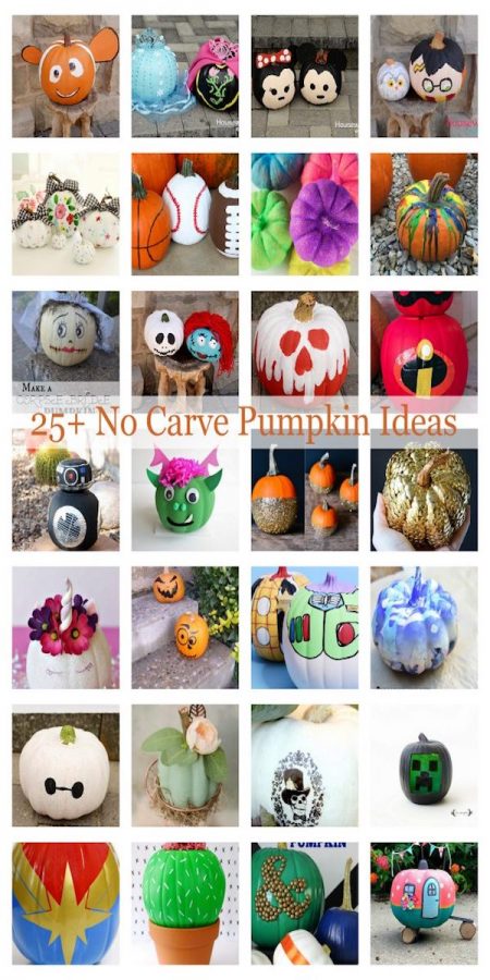 collage of painted pumpkins