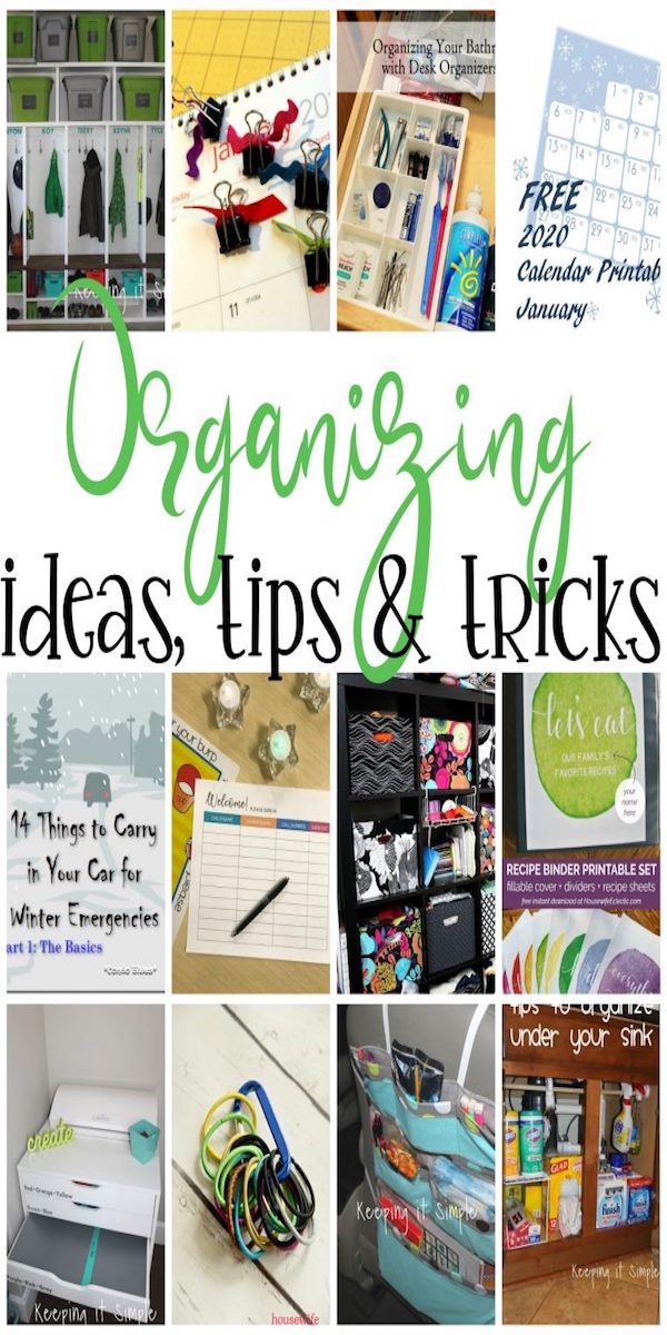 collage of organizing ideas