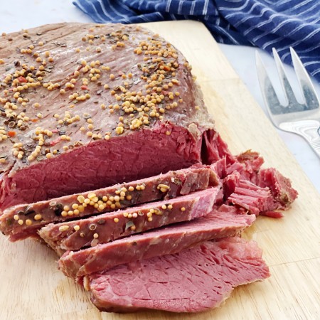 Slices of corned beef roast