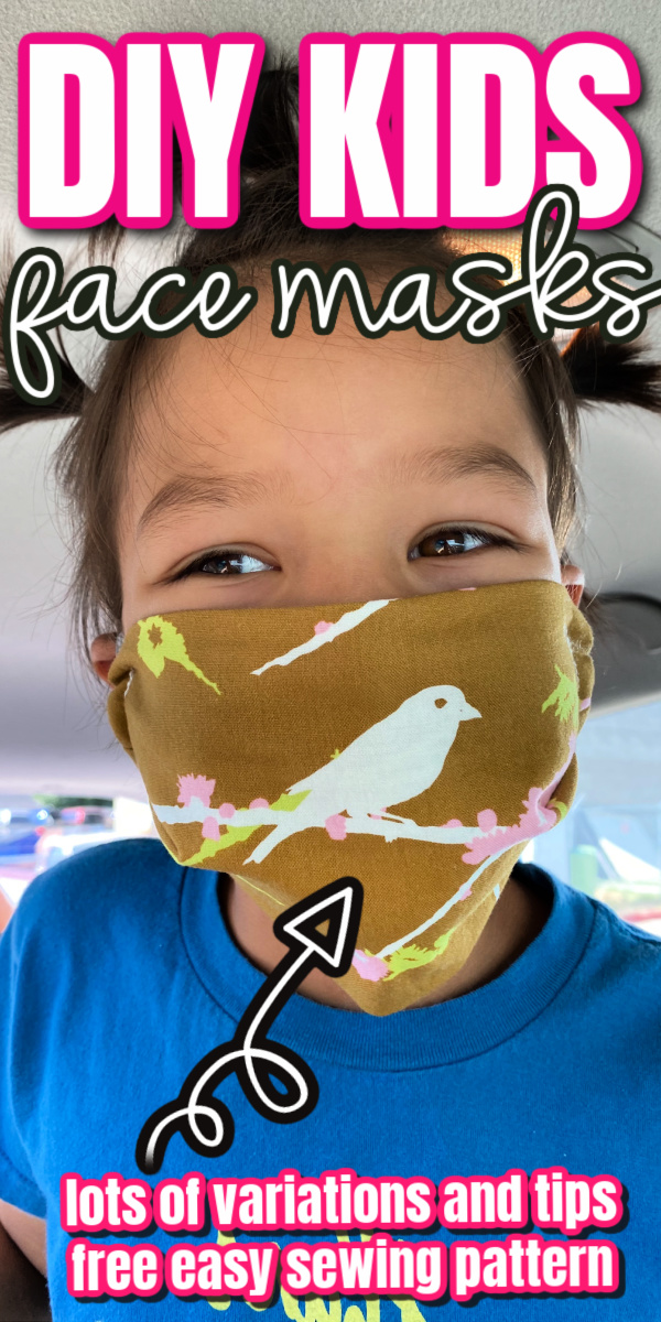 kid wearing a cloth face mask