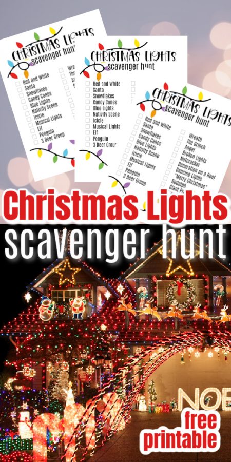 Christmas Scavenger hunt printable and decorated house