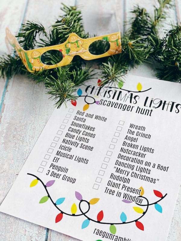 gingerbread man 3d glasses leaves and scavenger hunt page