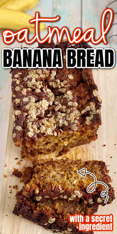 Oat banana bread loaf and slices