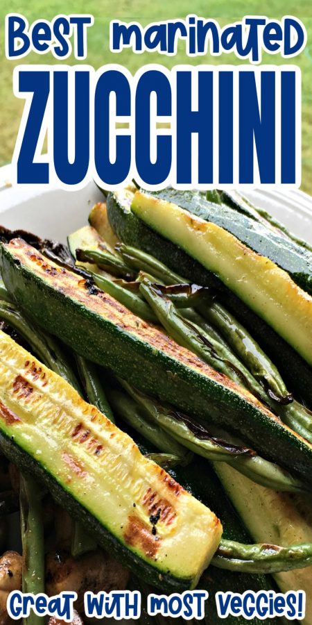 plate of grilled zucchini and green beans