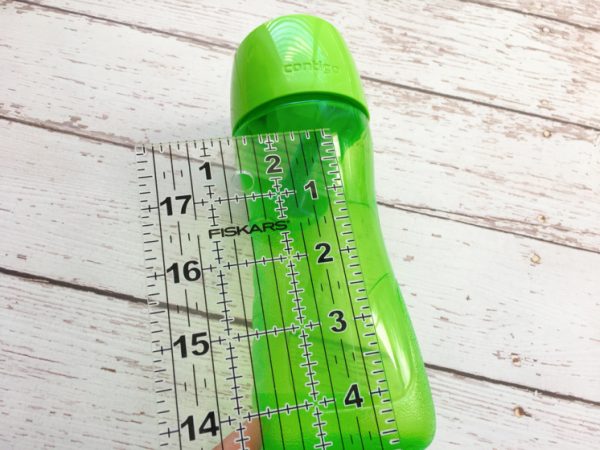 green water bottle clear ruler