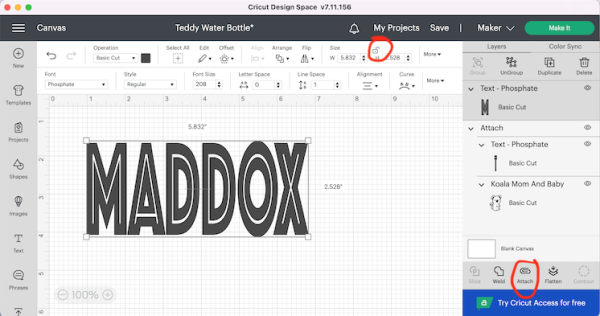 Maddox in Cricut design space program
