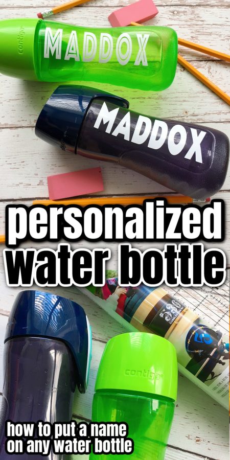 name water bottle "Maddox" with pencils and erasers