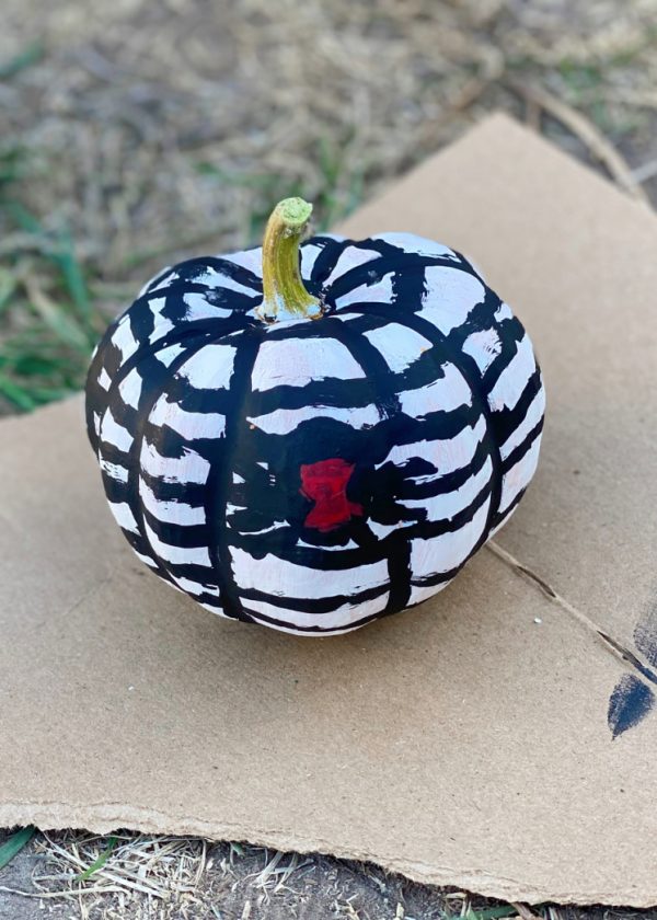spider web pumpkin painted black widow pumpkin design