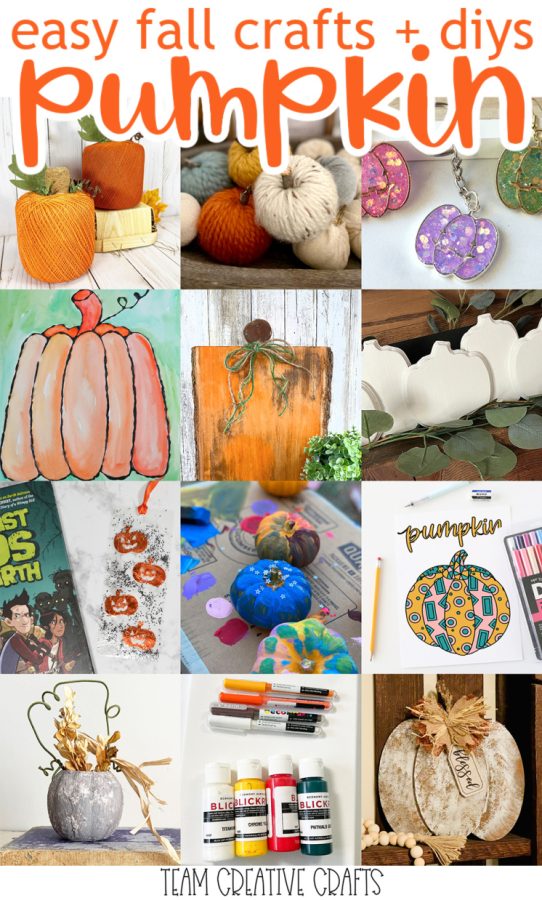 collage with autumn pumpkin crafts