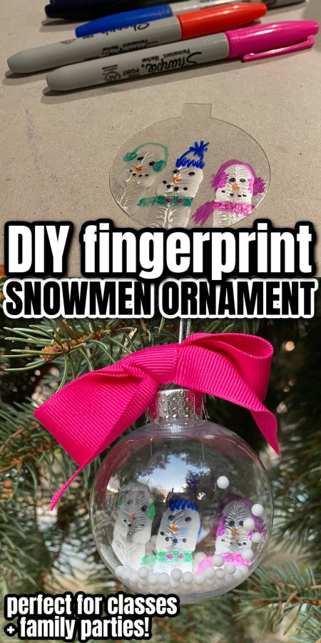snowman fingerprints and sharpies