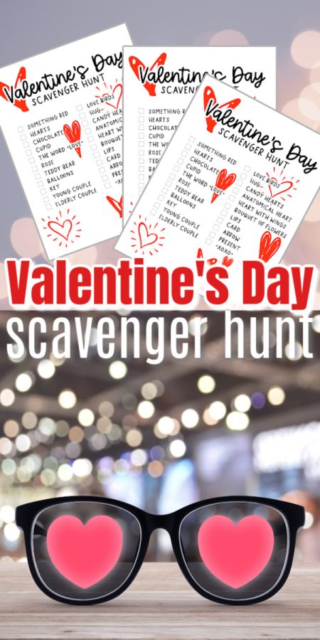 valentine's scavenger hunt list heart sunglasses