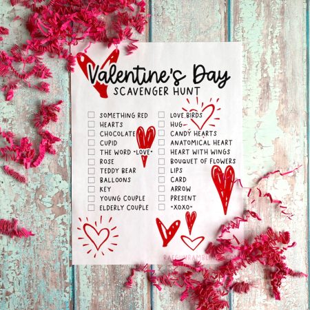Valentine's Day Printout with red packaging