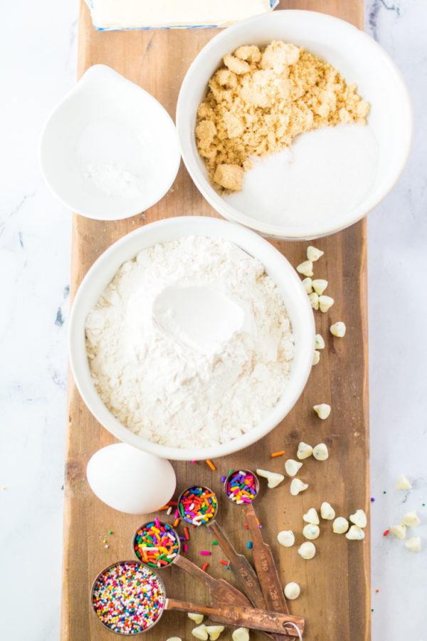 flour salt sugar sprinkles funfetti chips