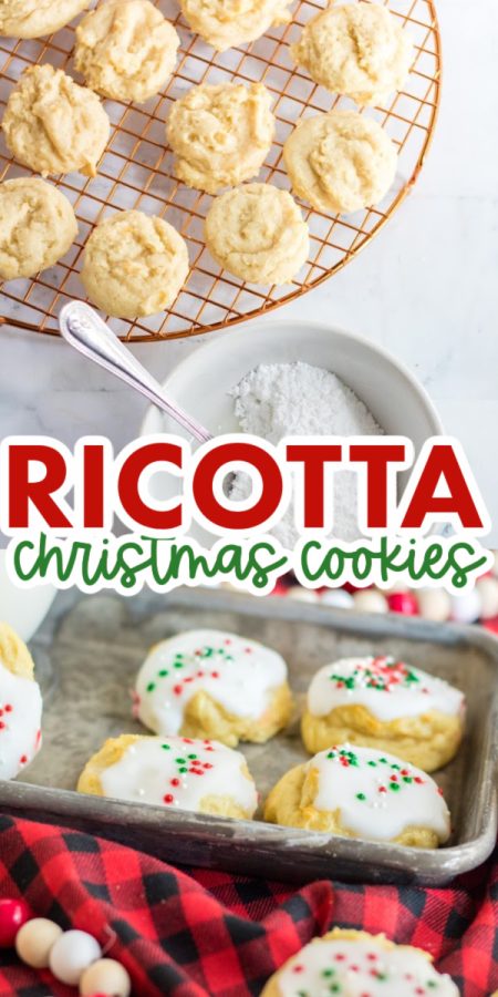 plain ricotta cookies and glazed and decorated Italian Christmas cookies