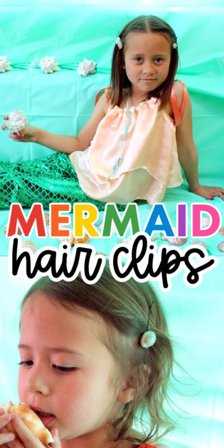 girls in mermaid costumes holding shells
