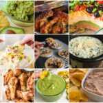 chips dip sausages party food and desserts